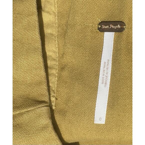 Free People Positano Mini Skirt in Olive Green Ruffle Tie Corset Boho Peasant XS - Picture 5 of 8